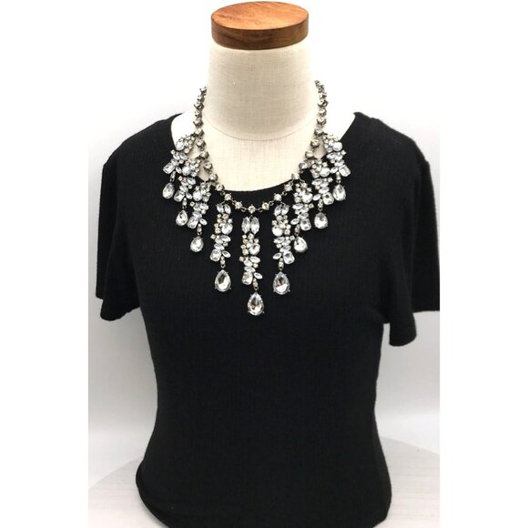 Vintage VTG rare signed SCAASI Statement Rhinestone Statement Necklace & Clip Ea - Picture 4 of 13